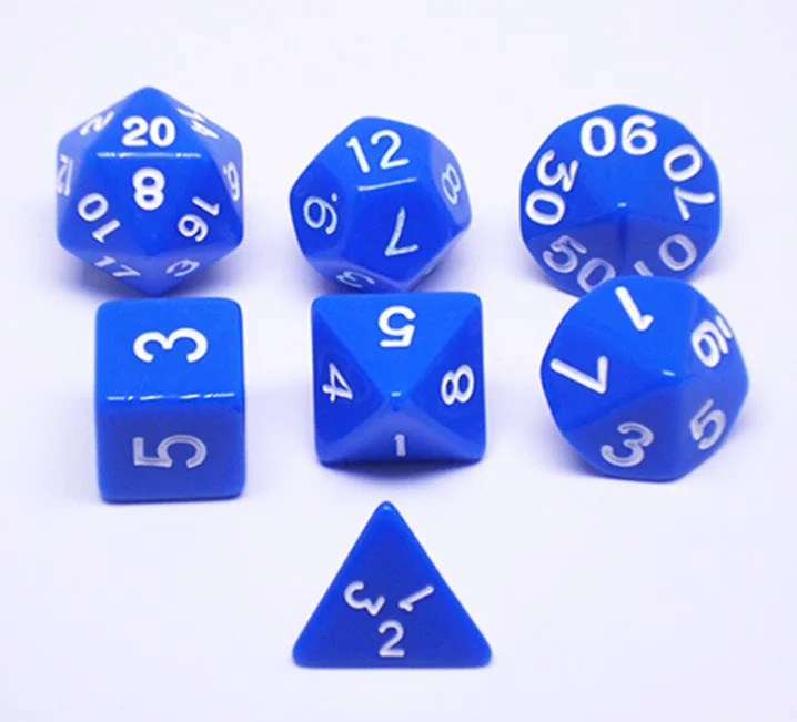Blue 7 шт./компл. математический кубик Educaiton игрушка для детей Дети TRPG игра в кости набор - Цвет: Blue