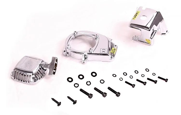 Хромированный комплект двигателя (Тяговый стартер + крышка цилиндра Боковая