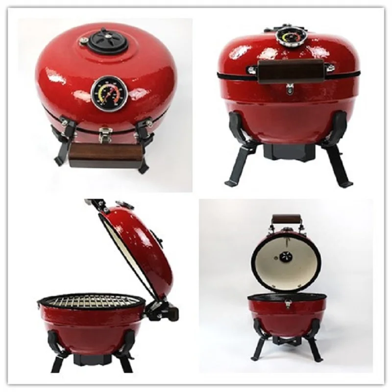 12 дюймов настольный мини Kamado гриль Легко собранный Portale керамический барбекю-гриль милый Открытый Бездымного угля грили