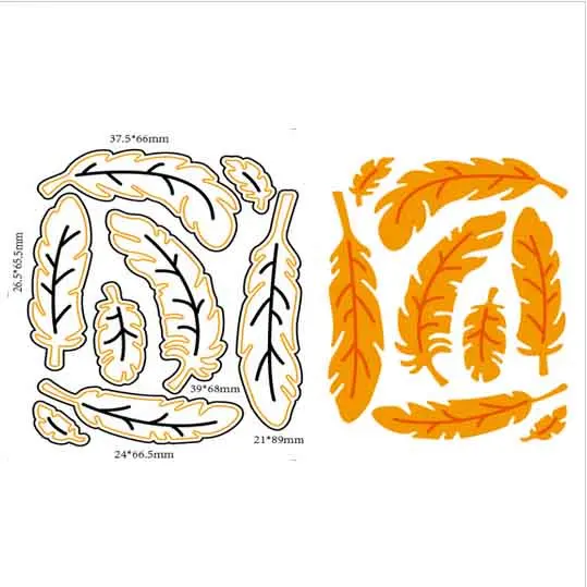 

2021 New Feather Dies scrapbooking New Arrival Metal Cutting Dies New Year Alinacrafts Design Craft Dies Card
