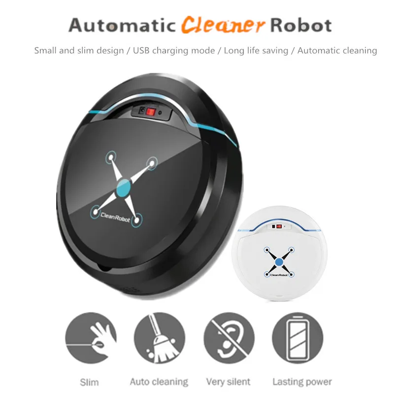 Умный ультратонкий робот пылесос с USB зарядкой для дома функцией сухой уборки