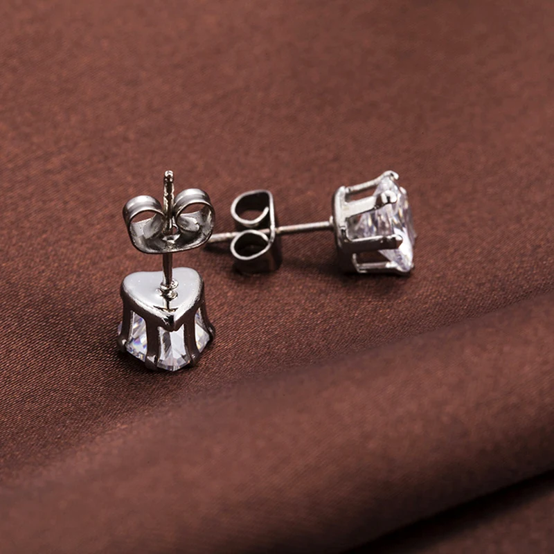 SOHOT стильные популярные циркониевые серьги-гвоздики в форме сердца Женские