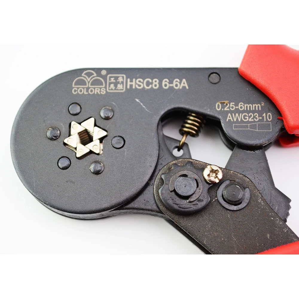 FASEN Red HSC8 0,25-6 мм2 саморегулируемые обжимные плоскогубцы мини-типа прямые немецкие плоскогубцы ручные инструменты