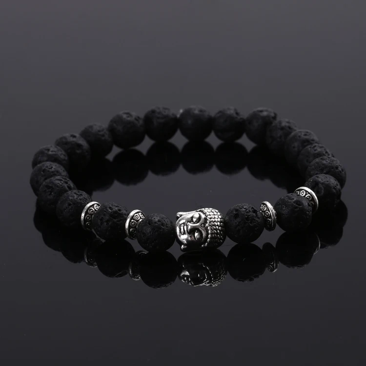 

2018 Fashion Jewelry Natural Stone Buddha Beads Bracelet Men Elastic Rope Chain Charm Bracelet For Women Pulseras Mujer Lol