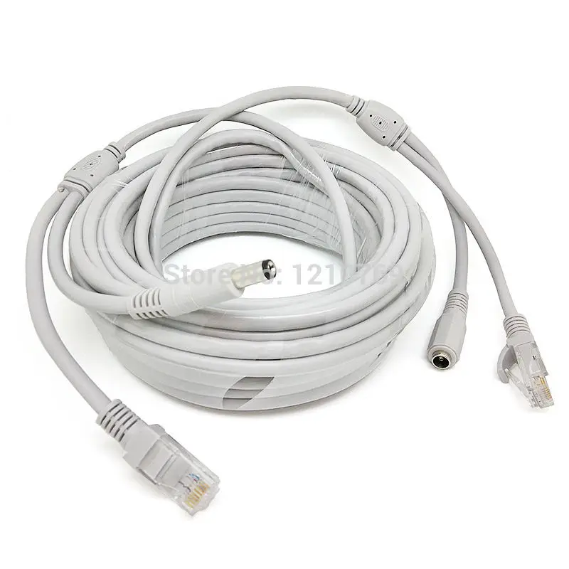 Кабель питания 20 м/65 футов RJ45 Ethernet порт 2 в 1 источник и Сетевой удлинитель IP камера
