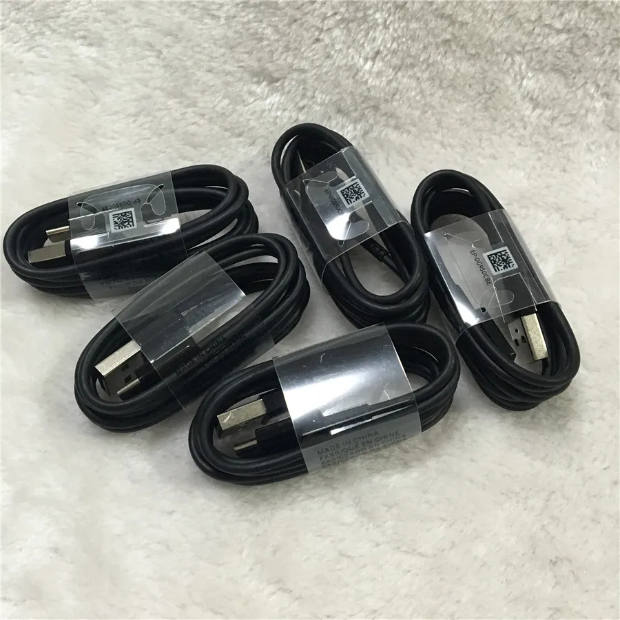 100 шт./лот оригинальные Тип usb C кабель 1 2 м 2A быстро Зарядное устройство для Samsung