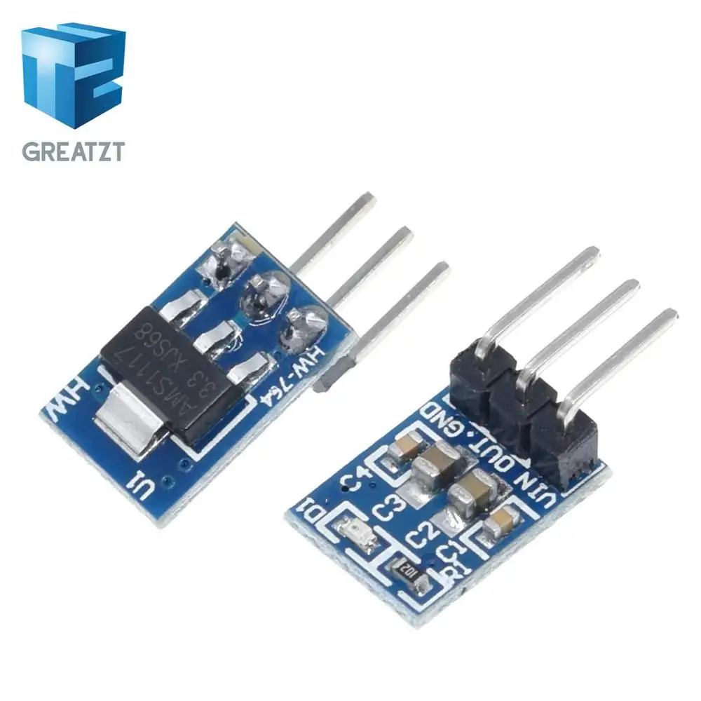 High Quality 10PCS 5V to 3.3V For DC-DC Step-Down Power Supply Buck Module AMS1117 LDO 800MA | Электронные компоненты и