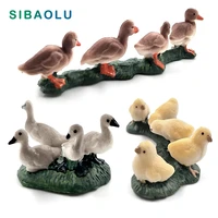 farm simulation chicken duck goose animal model bonsai figurine home decor miniature fairy garden decoration accessories modern