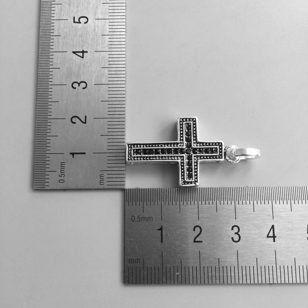 Link Chain Necklace Vintage Cross Pave 2018 New Fashion 925 Sterling Silver Jewelry Religious Gift For Men Women Boy Girls | Украшения и