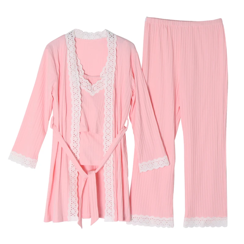 Пижама для кормящих мам 3 шт./компл. Хлопковая пижама в Корейском стиле