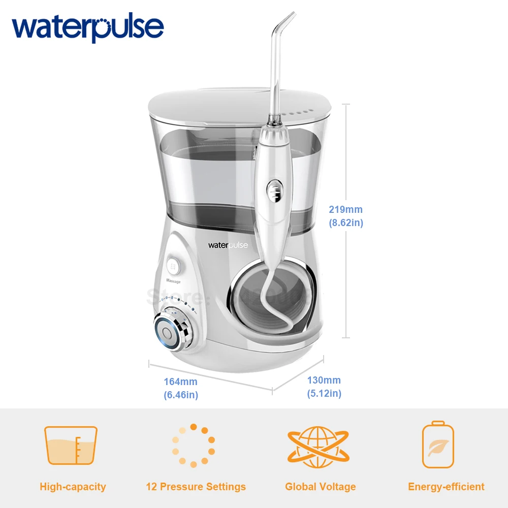 Ирригатор полости рта Waterpulse V660 Pro 8 насадок 12 для массажа Электрический ирригатор