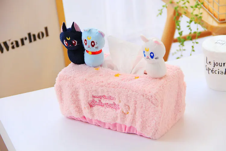 Мультяшный Сейлор Мун красавица девочка солдат Кот Луна куклы розовые короткие