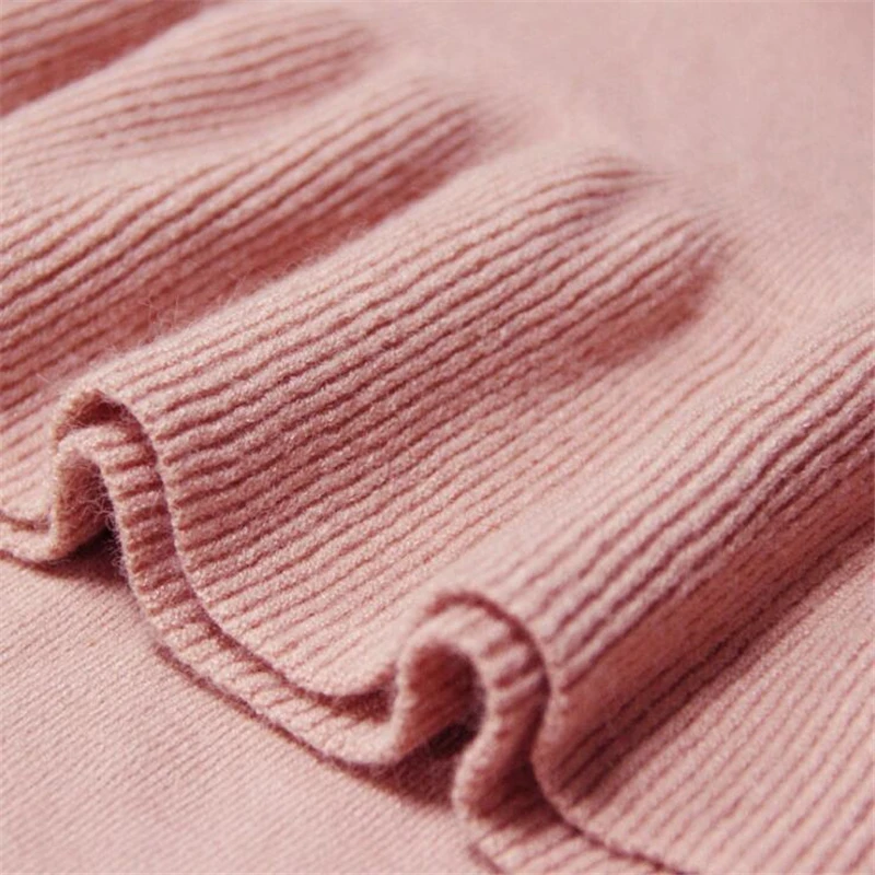 

Women Wool Sweater Dress Autumn Winter Warm Causal Sexy V-neck Full Sleeve Knit Ruffle Design Dresses Women Slim Elegant Dress