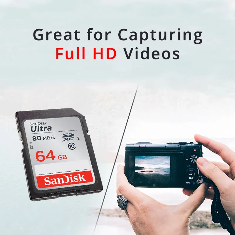 SanDisk Ultra SD Card 16 GB 32 GB SDHC карты памяти 64 GB 128 GB SDXC Class10 80 МБ/с. уш-1 Камера SD Поддержка официальный проверки