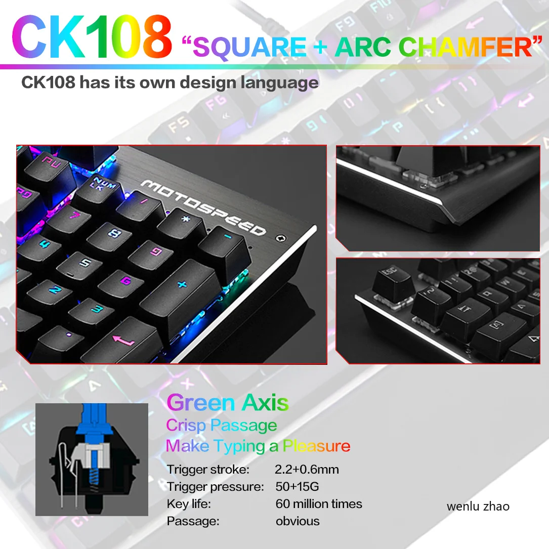Motospeed CK108 104 ключей реальный RGB светодиодный подсветка анти ореолы игровая