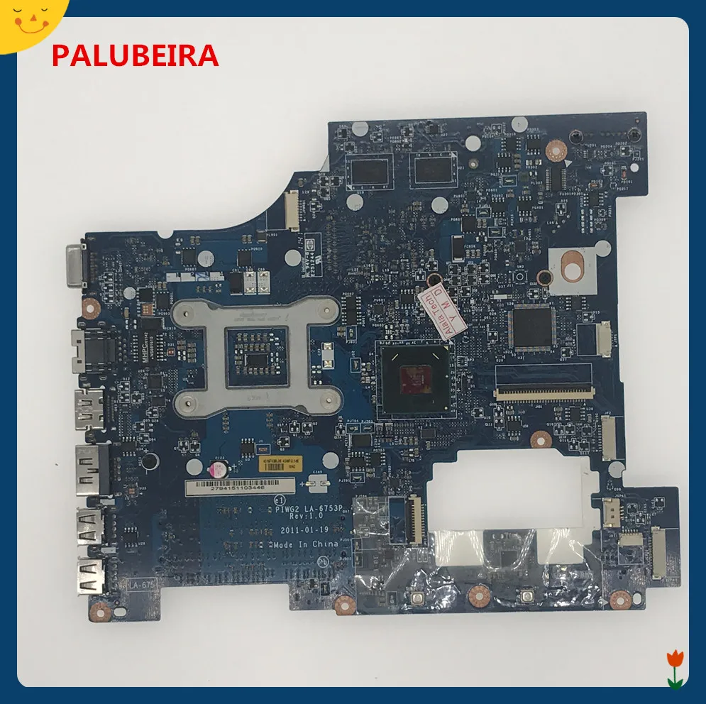 PALUBEIRA PIWG2 LA-6753P REV 1 0 системная плата подходит для Lenovo G570 Материнская ноутбука HM65