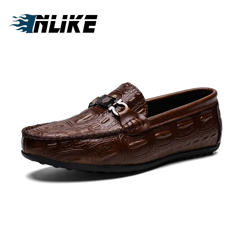 

Men Genuine Leather Shoes Slip On Black Shoes Real Leather Loafers Casual Shoes