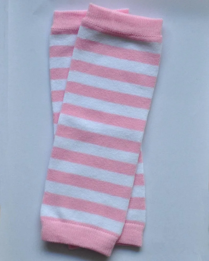 Pink White stripe 9-дюймовый новорожденных гетры хлопок детские красочные в полоску гетры Носки митенки 10 стилей - Цвет: Pink White stripe