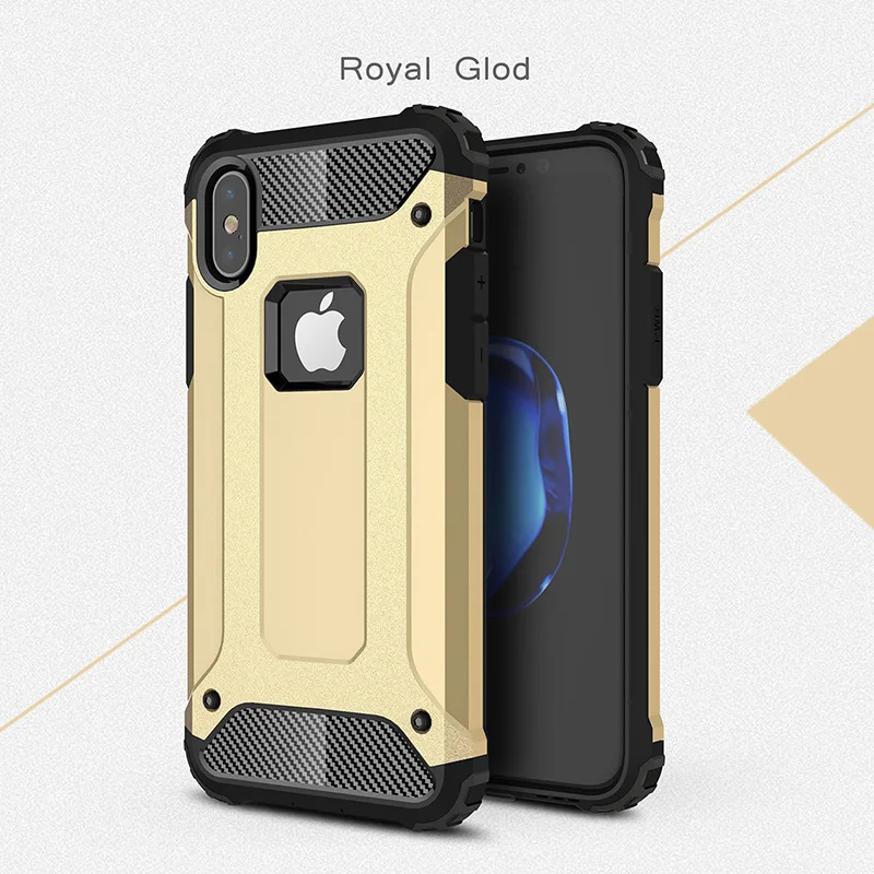 Золотой Роскошный противоударный чехол для iPhone XS Max XR X 8 7 6 5 s 5S 6s plus 6plus 7plus 8plus бронированный чехол для задней панели сотового телефона корпус бампер - Цвет: Золотой