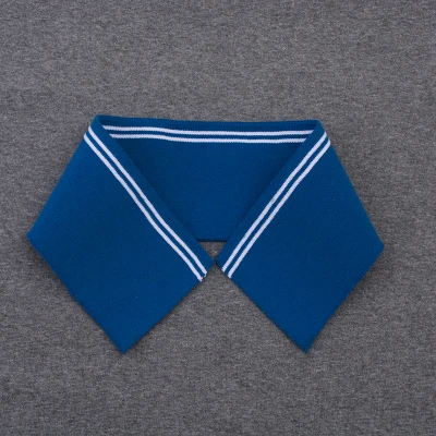 blue 2 шт. 43*8 см Тонкая ребристая трикотажная ткань в полоску, хлопок, эластичная ткань для самостоятельной отделки воротника футболки, бейсбольная одежда, 23 Цвета - Цвет: blue