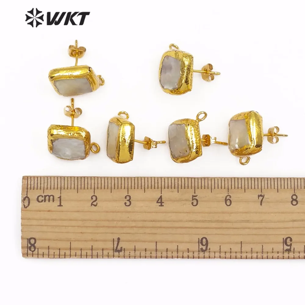 WKT WT JF302 Connector натуральные жемчужные золотые серьги соединительные