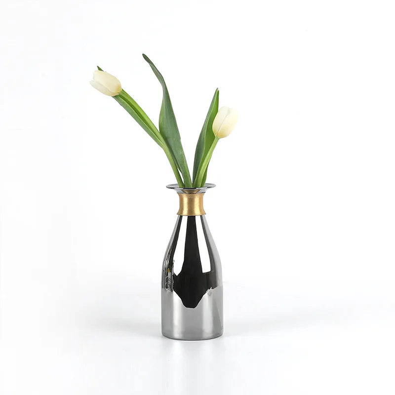 Ваза стеклянные вазы для цветов Скандинавское гальваническое золото домашнего