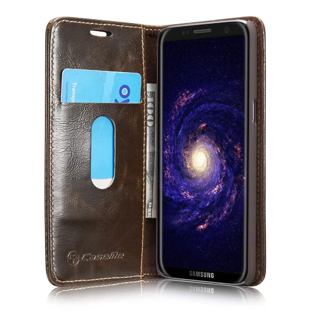 Высококачественный кожаный чехол для samsung Galaxy S9, S8, S7, S6 Edge Plus, чехол-книжка с бумажником, защитный чехол для телефона, чехол с масляным воском