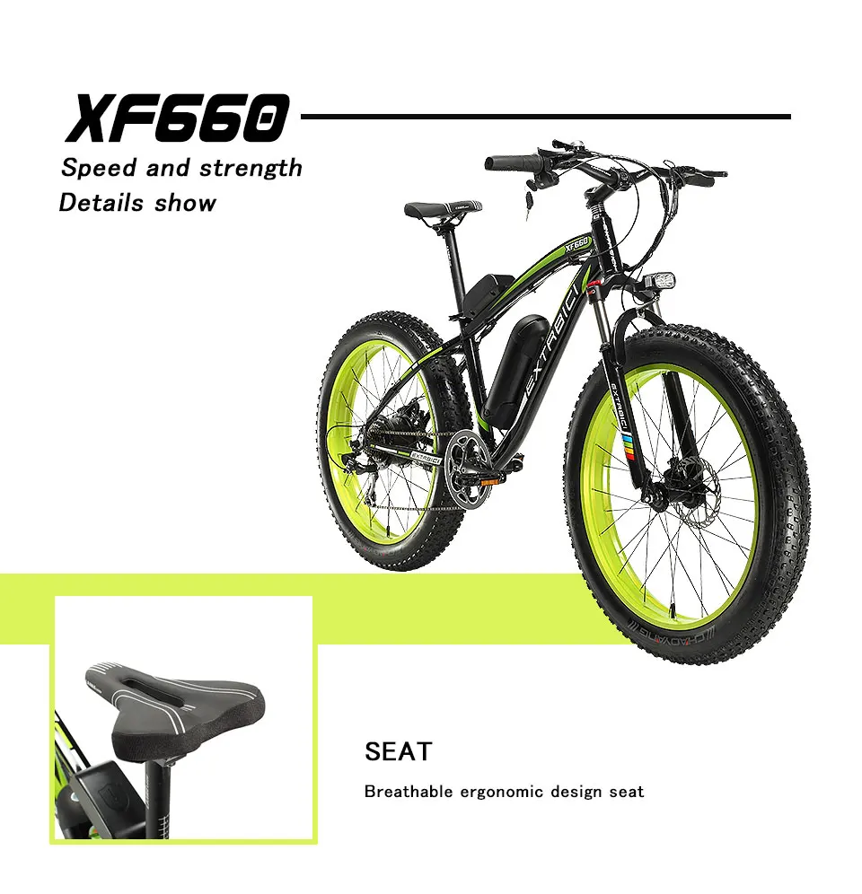 Cyrusher XF660 Ман 48 V 500 W Электрический горный велосипед 7 Скорость механические дисковые тормоза с передним светом и колокол шина электронного велосипеда