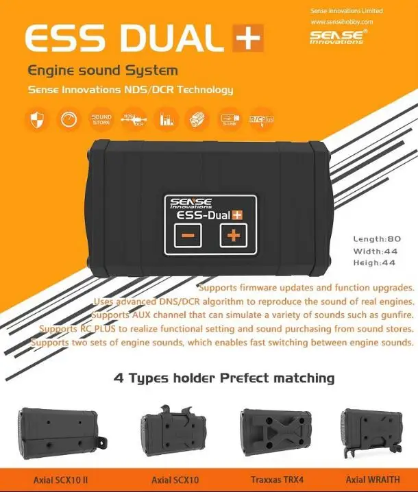 Новый Sense Innovation ESS DUAL 2 колонки звуковой симулятор двигателя для осевого SCX 10 II