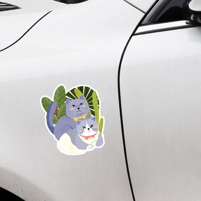 YJZT 12 2 см * 14 5 Оригинальный графический Кот с животными ПВХ автомобильная наклейка