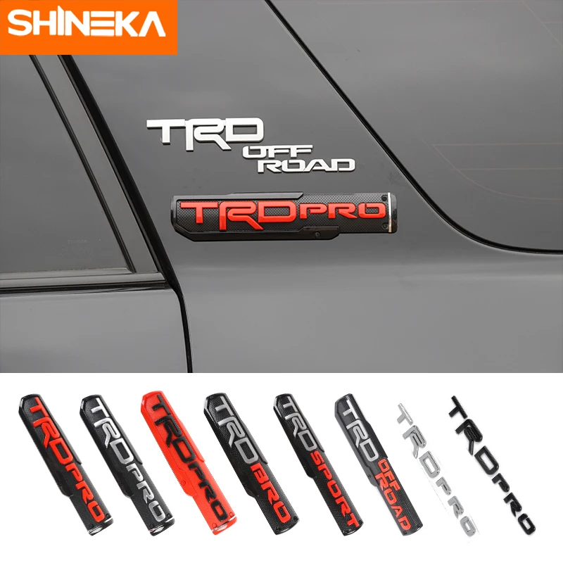 SHINEKA, автомобильные наклейки для Toyota+ ABS, автомобильные эмблемы TRD, наклейки на значок, аксессуары для автомобиля, аксессуары для Toyota, гоночный автомобиль, логотип