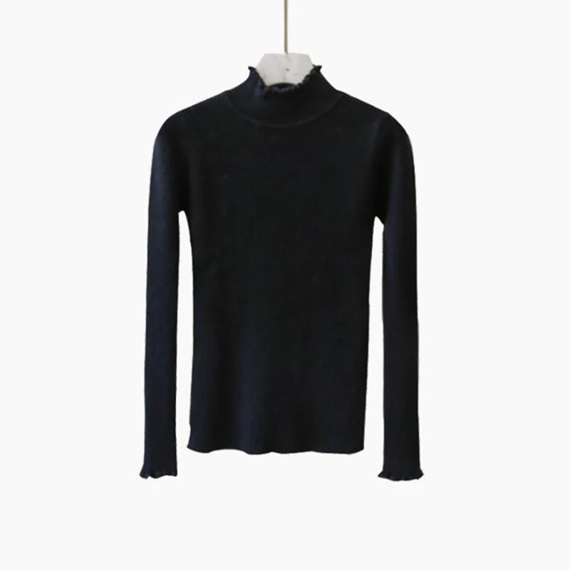 

Sweater Women 2018 Autumn Winter Half Turtleneck Long Sleeve Pullovers Knitted Sweater Female High Elastic Warm Tops Pull Femme