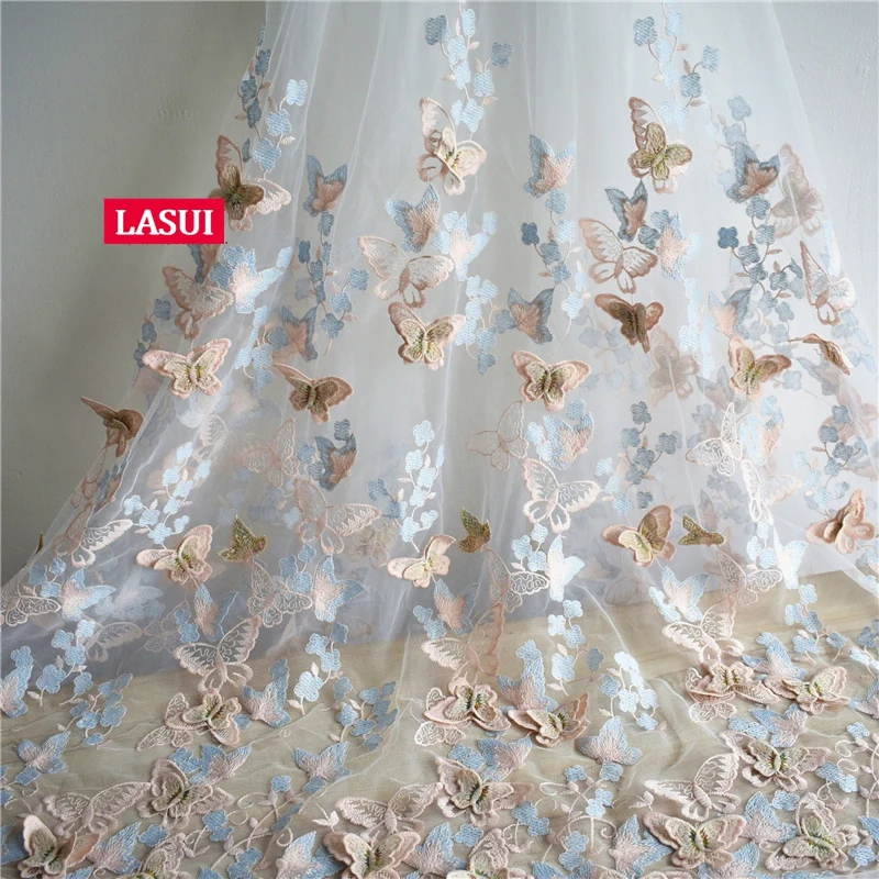 LASUI1y/1 лот 6 цветов изысканный 3d односторонняя бабочка вышивка ткань цветной золотой нитью красивый 4 цвета diy платье X0282