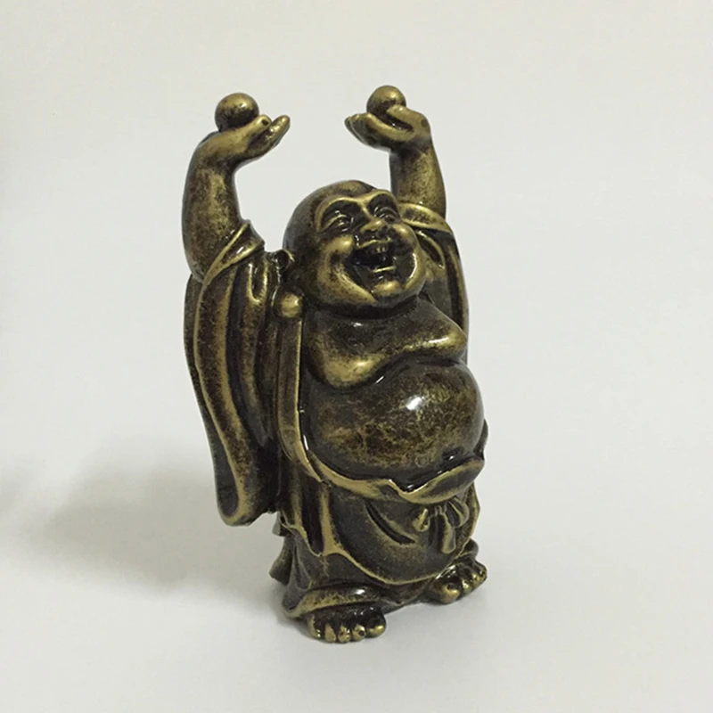 Китайский Смеющийся Будда статуя ручной работы бронзовые скульптуры Будды