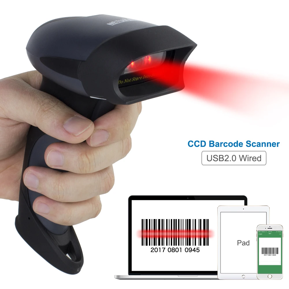 NETUM NT-M2 Wireless 1D Barcode Scanner AND NT-M5 Handheld Wired 2D QR Code Reader PDF417 Data Matrix for Windows Mac POS System |