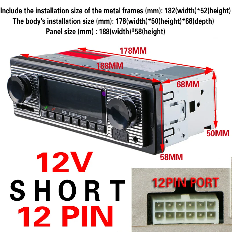 Автомагнитола с Bluetooth 12 В FM MP3 USB SD AUX аудио 1 DIN|radio para carro|oto teypleriautoradio din |