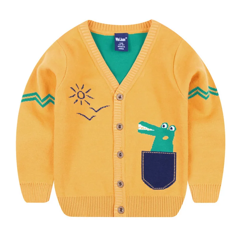 Jargazol Детский свитер 2018 осенне зимняя одежда для мальчиков кардиган с вышивкой - Фото №1