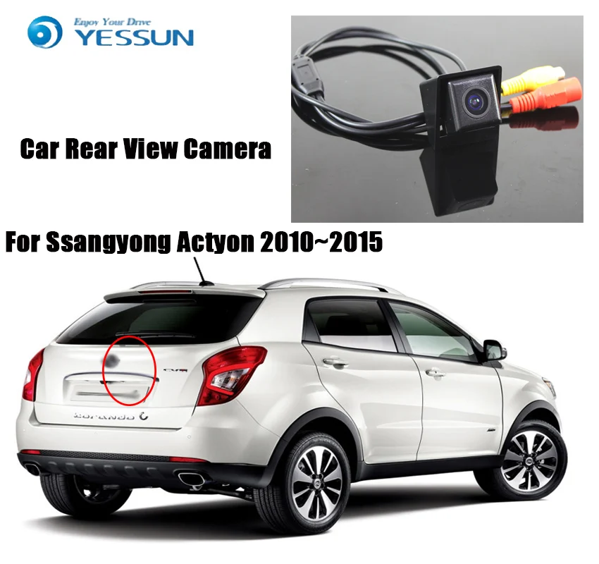 YESSUN для Ssangyong Actyon 2010 ~ 2015 камера парковки автомобиля заднего вида HD CCD ночное