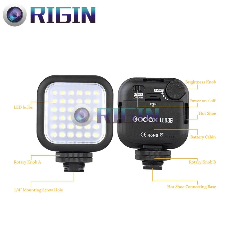 Godox LED36 Светодиодная лампа для видеосъемки 36 светодиодных ламп фотографическое