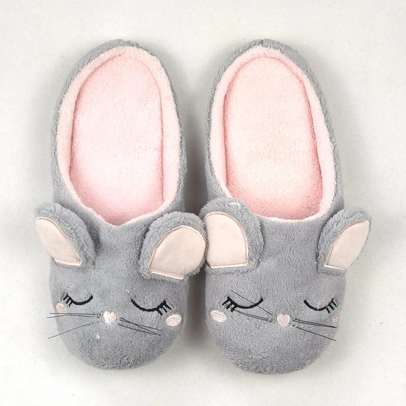 Новинка весна осень домашние хлопковые плюшевые тапочки FAYUEKEY с мультяшной мышью