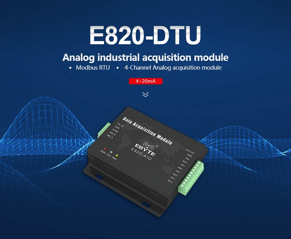 RS485 Modbus аналоговый сбор RTU 4-20mA беспроводной приемопередатчик RF модем E820-AIO(II-485-4-20