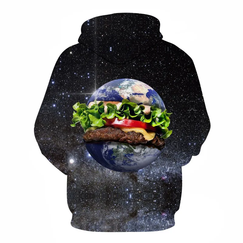 Miyahouse Hamburger 3D Printing Male Hoodie With Hat Fashion Sweatshirts For Teenage Boy High Quality Men Long Sleeve | Мужская одежда