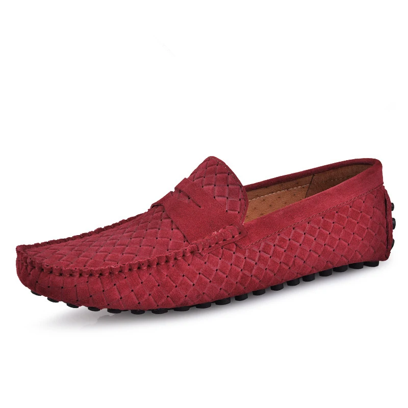 Мужские замшевые мокасины 5 цветов лоферы для вождения без застежки из воловьей