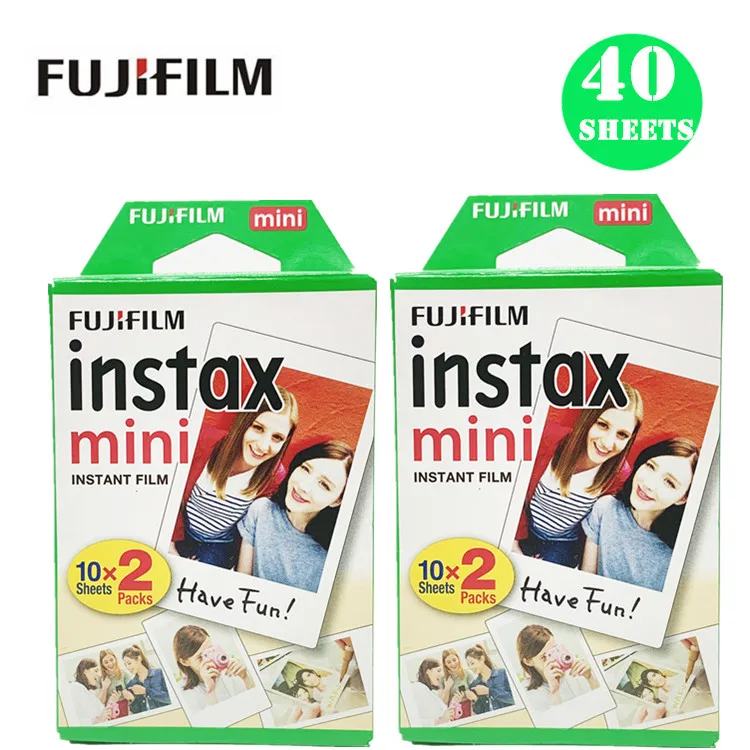 40 sheets Пленка Fujifilm Instax Mini 10 20 30 40 50 60 100 листов 3 дюйма для мини 9 Polaroid FUJI Instant Photo camera mini 9 8 7s 70 90 - Цвет: 40 sheets