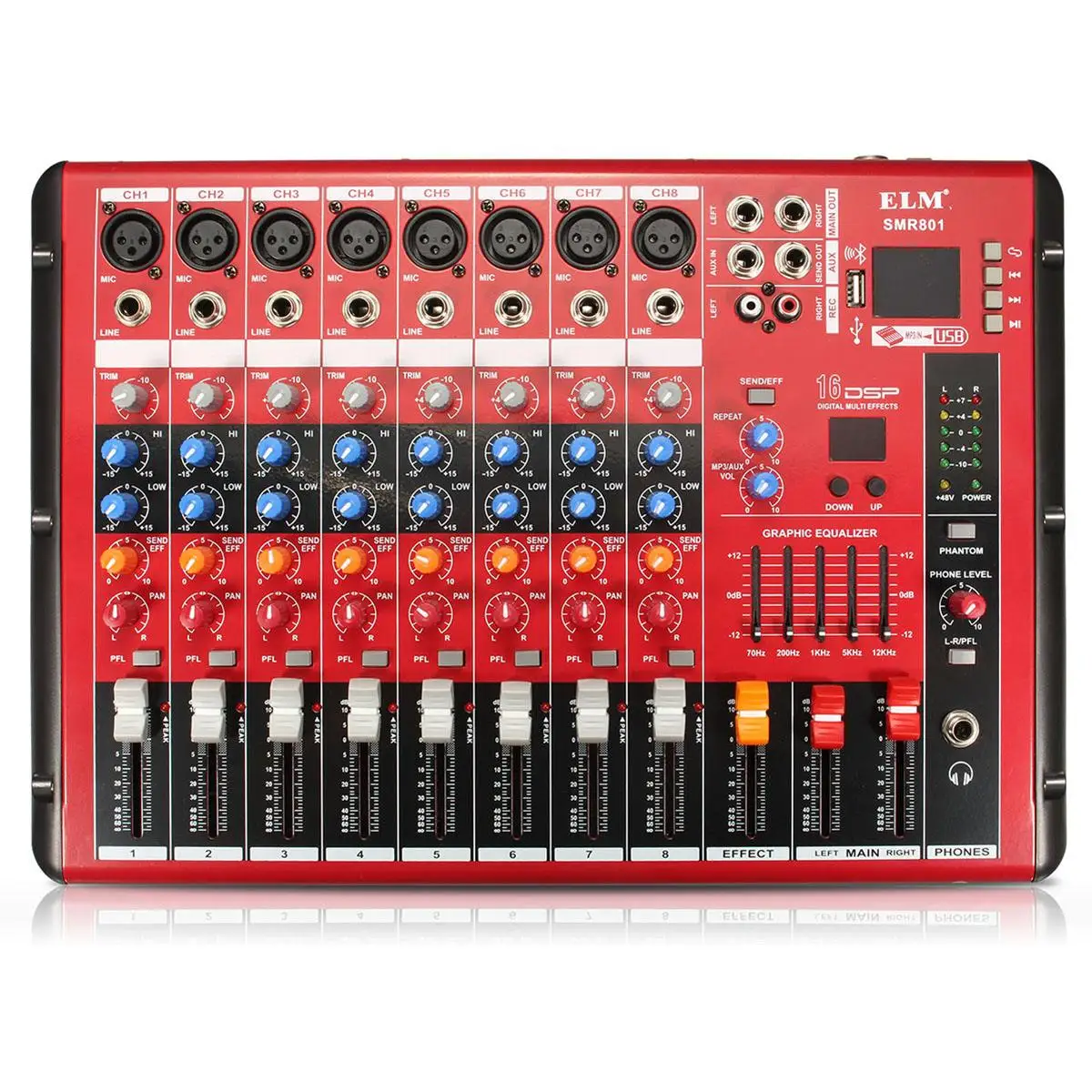 Профессиональный bluetooth DJ аудио микшерный пульт 8 каналов цифровой звуковой микшер для ТВ ПК телефона