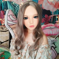 ling 2female sweet girl resin half head kigurumi bjd eyes crossdress cosplay japanese anime role lolita mask with eyes and wig