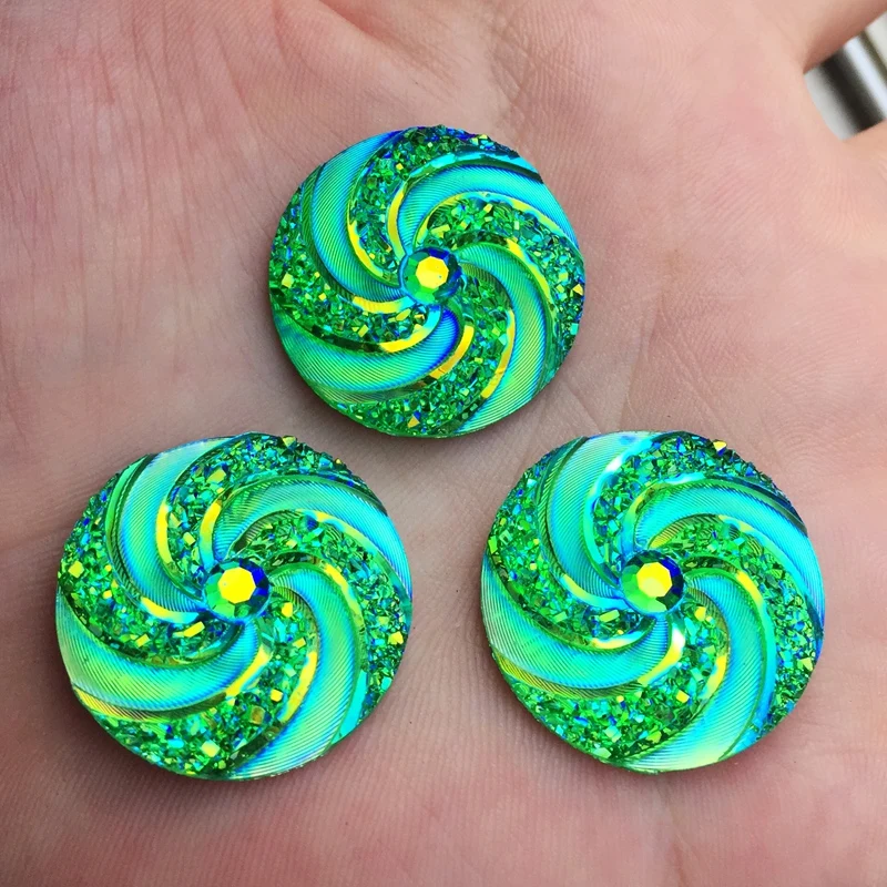 25 мм круглые бусины из смолы с плоской задней стороной цветочные сделай сам