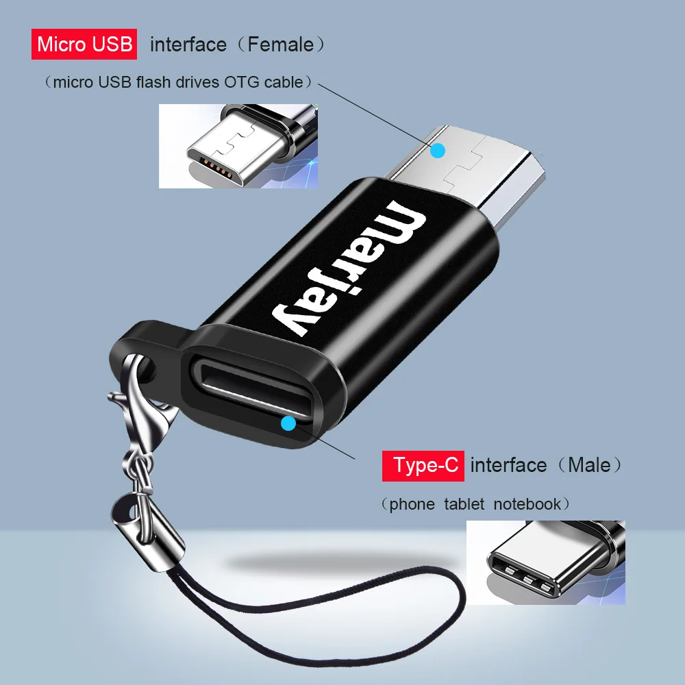 Зарядный кабель Marjay Type C к Micro USB адаптер для телефона на Android переходник Samsung Xiaomi Usbc