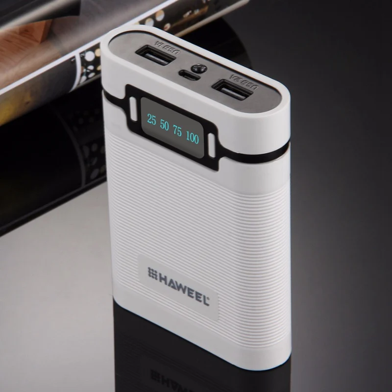Высококачественный HAWEEL, 4x18650, двойной usb порт, светодиодный дисплей, 10000 мА/ч, чехол для аккумулятора, блок питания, 2 usb порта для S8 Mi6, Oneplus i7