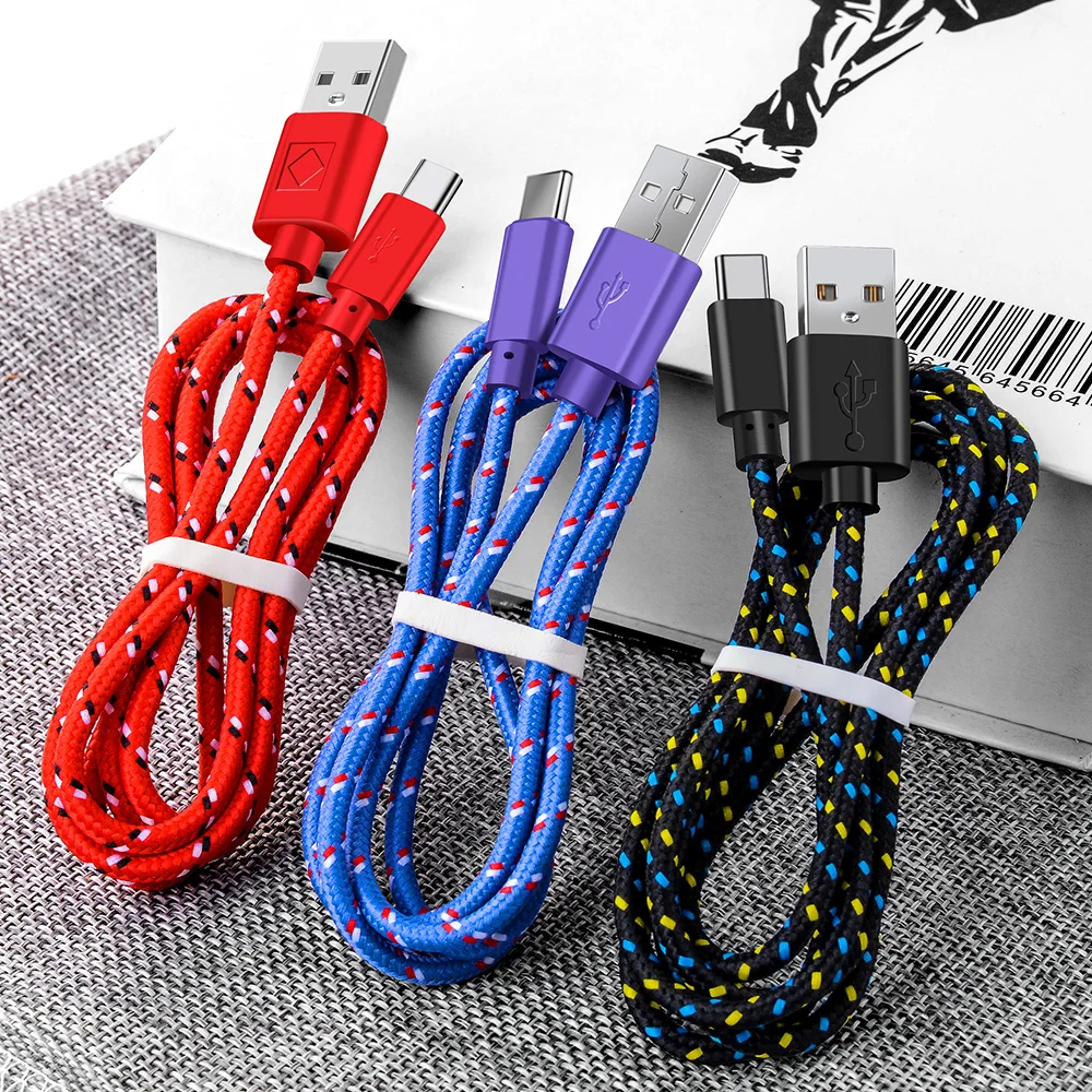 OLAF Fast Charging Nylon Weave Type USB C Cable For Samsung Galaxy S10 S9 S8 Plus Data for Xiaomi Redmi Note 7 MI 9 8 | Мобильные